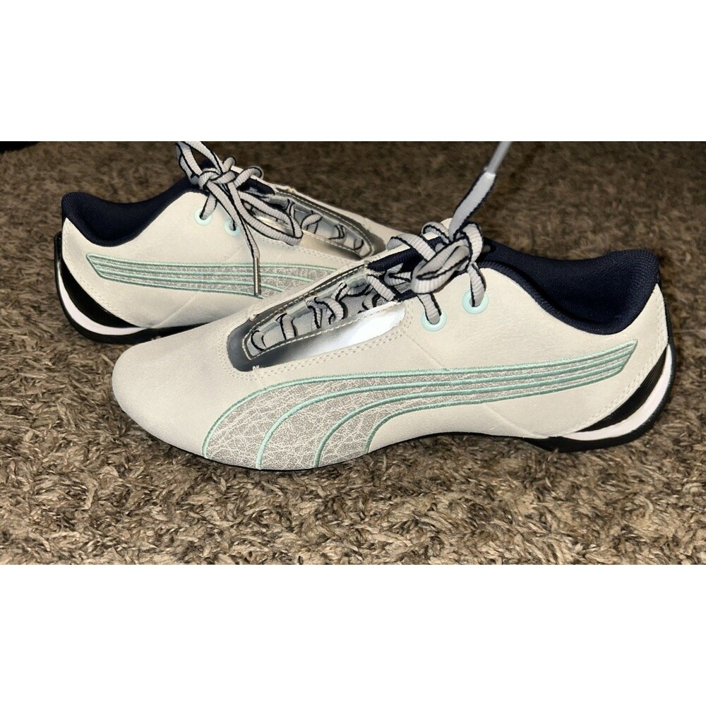 Puma White and Mint Low-Profile Athletic Shoes - Picture 1 of 9